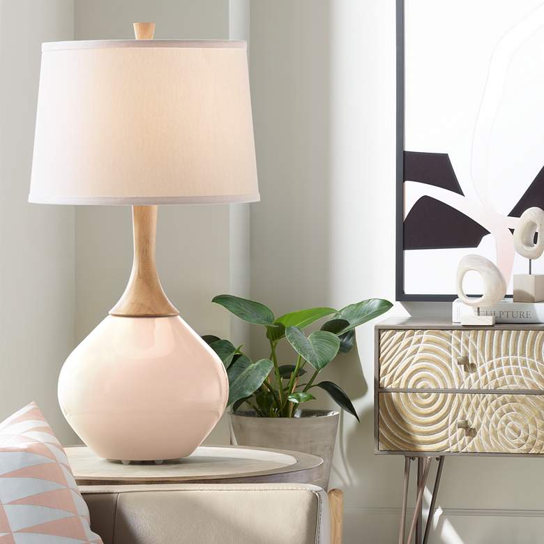 Image 1 Color Plus Wexler 31" White Shade Linen Base Table Lamp