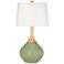Color Plus Wexler 31" White Shade Majolica Green Modern Table Lamp