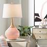 Color Plus Wexler 31" White Shade Mellow Coral Pink Table Lamp