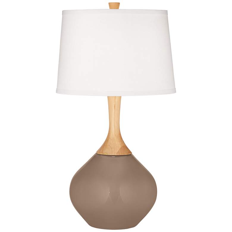 Image 2 Color Plus Wexler 31 inch White Shade Mocha Brown Modern Table Lamp