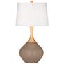 Color Plus Wexler 31" White Shade Mocha Brown Modern Table Lamp