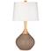 Color Plus Wexler 31" White Shade Mocha Brown Modern Table Lamp