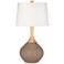 Color Plus Wexler 31" White Shade Mocha Brown Modern Table Lamp