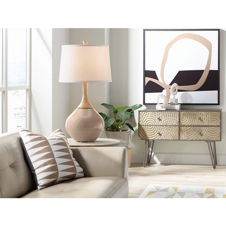 Image 3 Color Plus Wexler 31 inch White Shade Mocha Brown Modern Table Lamp more views