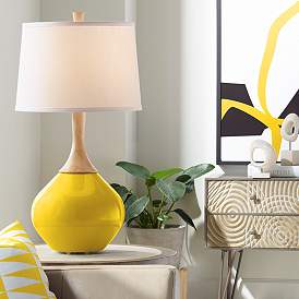 Image1 of Color Plus Wexler 31" White Shade Modern Citrus Yellow Table Lamp