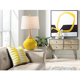 Image3 of Color Plus Wexler 31" White Shade Modern Citrus Yellow Table Lamp more views