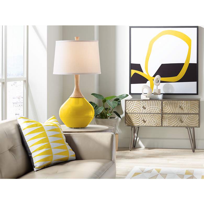 Image 3 Color Plus Wexler 31" White Shade Modern Citrus Yellow Table Lamp more views