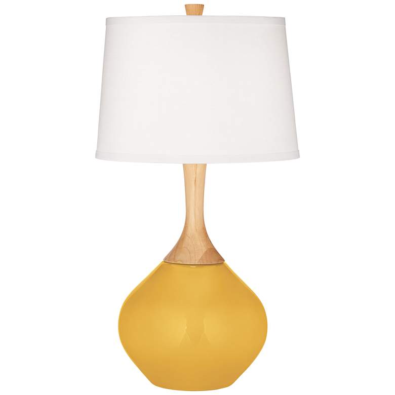 Image 2 Color Plus Wexler 31 inch White Shade Modern Goldenrod Yellow Table Lamp