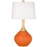Color Plus Wexler 31" White Shade Modern Invigorate Orange Table Lamp
