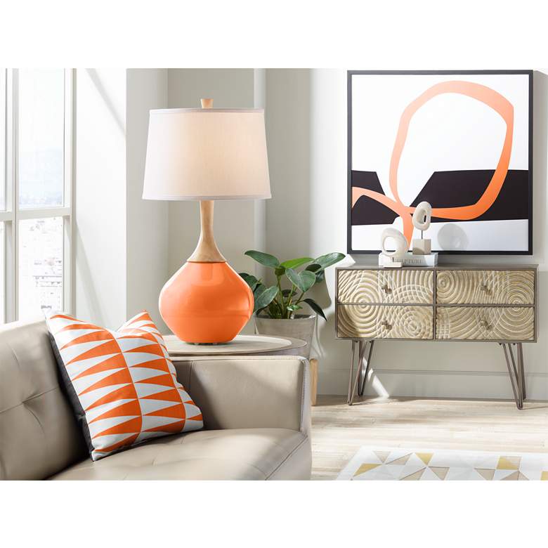 Image 3 Color Plus Wexler 31 inch White Shade Modern Invigorate Orange Table Lamp more views
