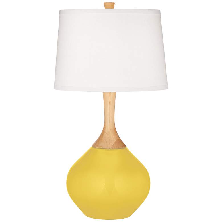 Image 2 Color Plus Wexler 31 inch White Shade Modern Lemon Zest Yellow Table Lamp