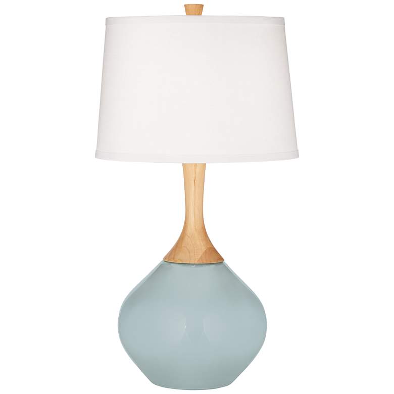 Image 2 Color Plus Wexler 31" White Shade Modern Rain Blue Table Lamp