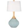 Color Plus Wexler 31" White Shade Modern Rain Blue Table Lamp