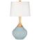 Color Plus Wexler 31" White Shade Modern Rain Blue Table Lamp