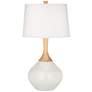 Color Plus Wexler 31" White Shade Modern Winter White Table Lamp