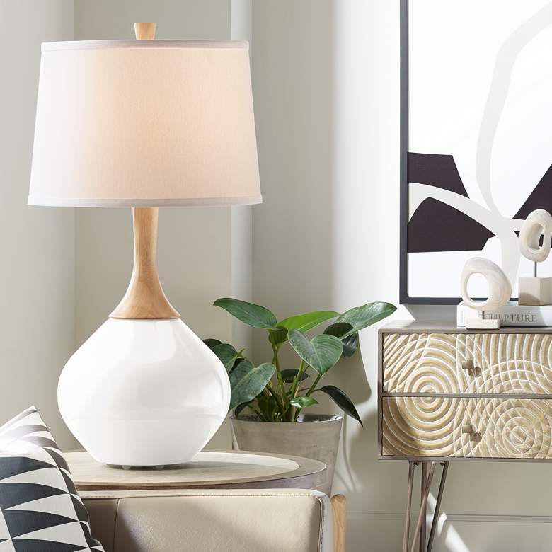 Image 1 Color Plus Wexler 31" White Shade Modern Winter White Table Lamp