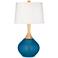 Color Plus Wexler 31" White Shade Mykonos Blue Table Lamp