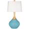 Color Plus Wexler 31" White Shade Nautilus Blue Table Lamp