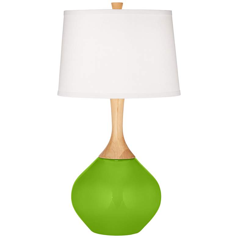 Image 2 Color Plus Wexler 31 inch White Shade Neon Green Modern Table Lamp