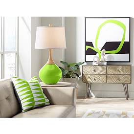 Image3 of Color Plus Wexler 31" White Shade Neon Green Modern Table Lamp more views