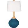 Color Plus Wexler 31" White Shade Oceanside Blue Modern Table Lamp