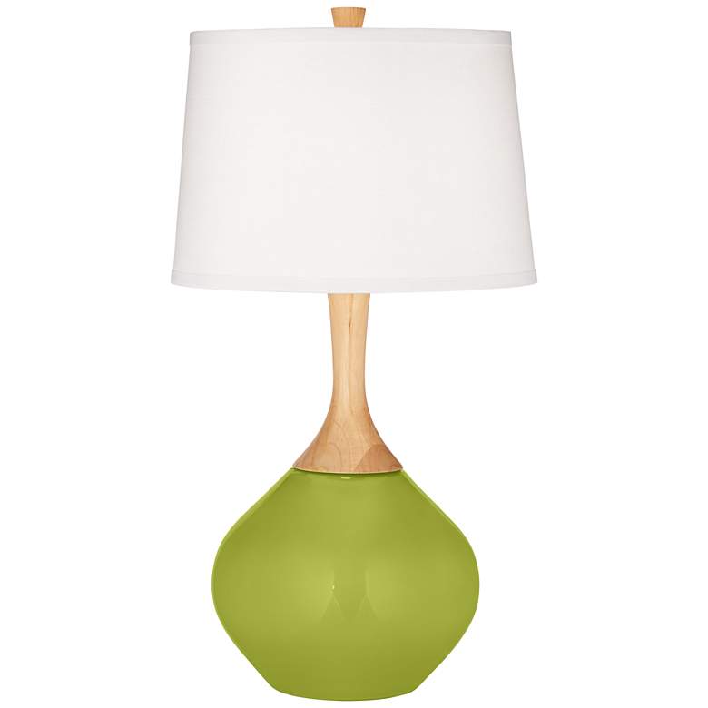 Image 2 Color Plus Wexler 31 inch White Shade Parakeet Green Modern Table Lamp