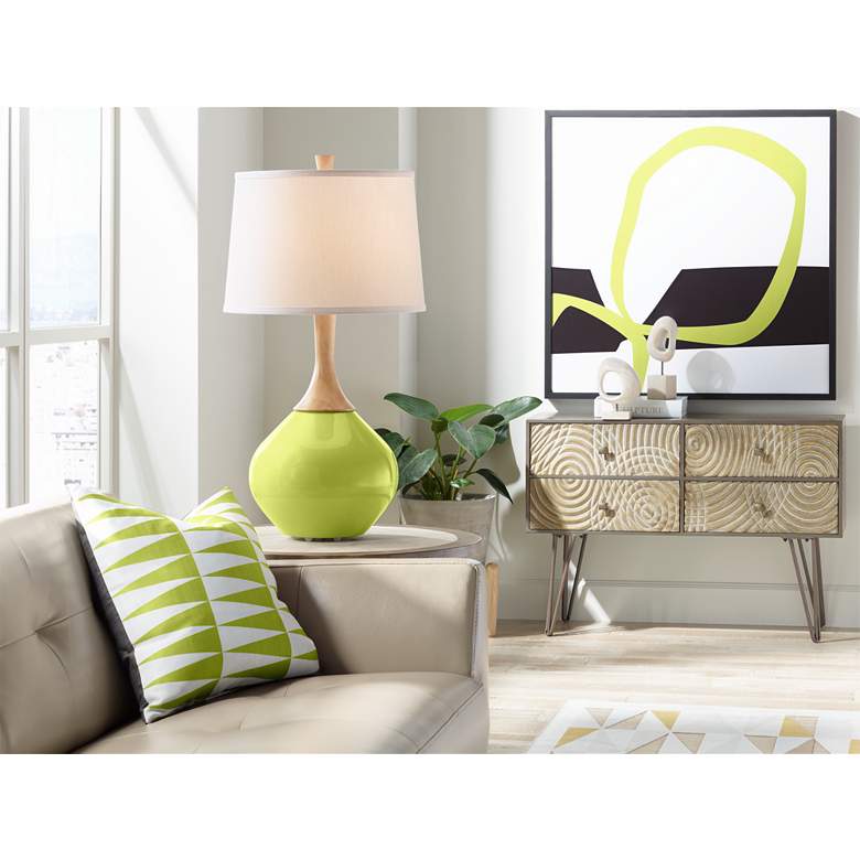 Image 3 Color Plus Wexler 31 inch White Shade Parakeet Green Modern Table Lamp more views