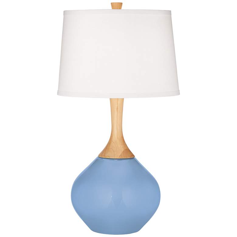Image 2 Color Plus Wexler 31 inch White Shade Placid Blue Table Lamp