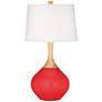 Color Plus Wexler 31" White Shade Poppy Red Modern Table Lamp