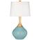Color Plus Wexler 31" White Shade Raindrop Blue Table Lamp