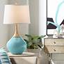 Color Plus Wexler 31" White Shade Reflecting Pool Blue Table Lamp