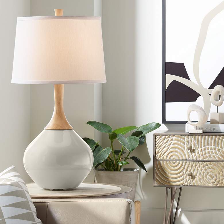 Image 1 Color Plus Wexler 31" White Shade Requisite Gray Modern Table Lamp