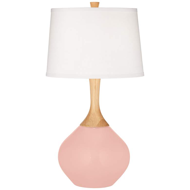 Image 2 Color Plus Wexler 31 inch White Shade Rose Pink Table Lamp