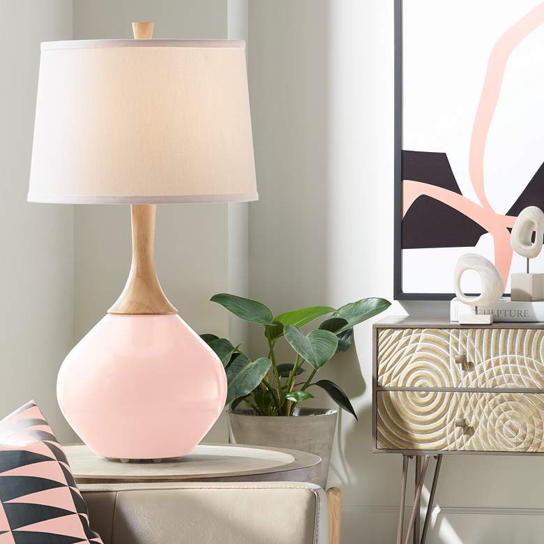 Image 1 Color Plus Wexler 31" White Shade Rose Pink Table Lamp