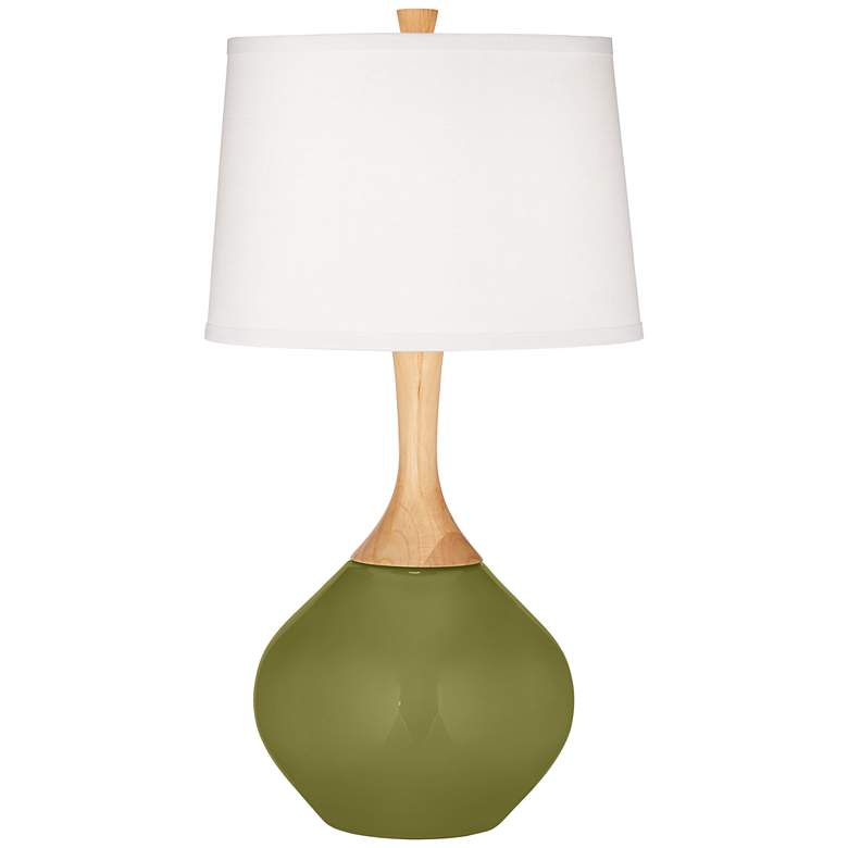Image 2 Color Plus Wexler 31 inch White Shade Rural Green Modern Table Lamp
