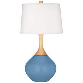 Image2 of Color Plus Wexler 31" White Shade Secure Blue Modern Table Lamp
