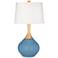 Color Plus Wexler 31" White Shade Secure Blue Modern Table Lamp