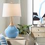 Color Plus Wexler 31" White Shade Secure Blue Modern Table Lamp
