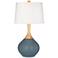 Color Plus Wexler 31" White Shade Smoky Blue Modern Table Lamp