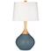 Color Plus Wexler 31" White Shade Smoky Blue Modern Table Lamp