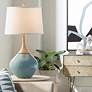 Color Plus Wexler 31" White Shade Smoky Blue Modern Table Lamp