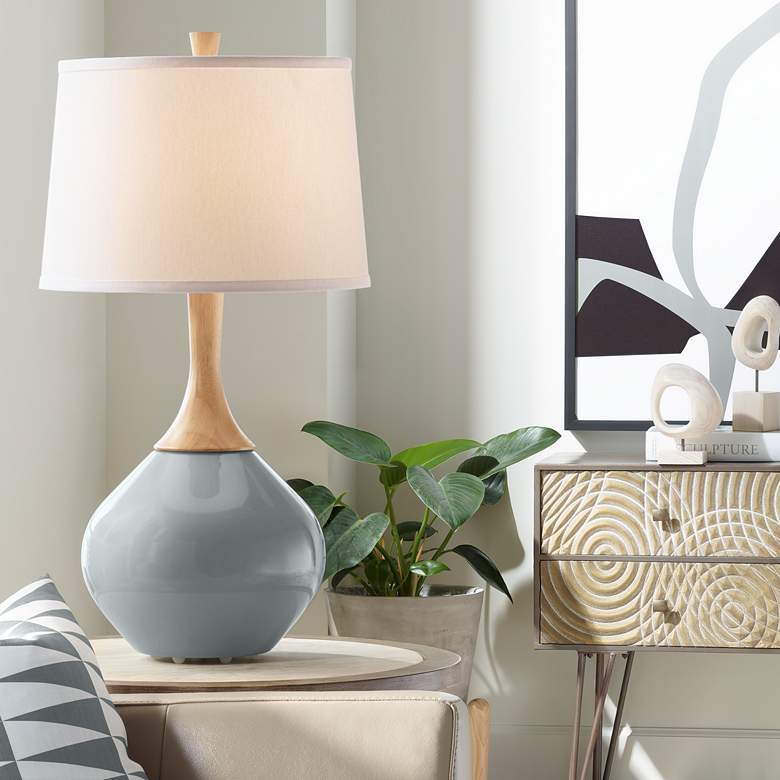 Image 1 Color Plus Wexler 31" White Shade Software Gray Table Lamp
