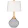 Color Plus Wexler 31" White Shade Swanky Gray Table Lamp