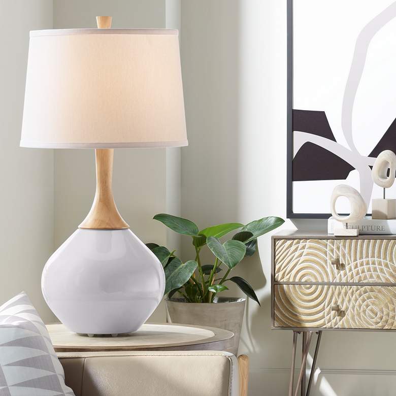 Image 1 Color Plus Wexler 31" White Shade Swanky Gray Table Lamp