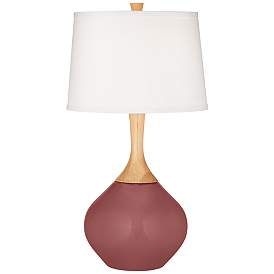 Image2 of Color Plus Wexler 31" White Shade Toile Red Modern Table Lamp