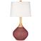 Color Plus Wexler 31" White Shade Toile Red Modern Table Lamp