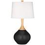 Color Plus Wexler 31" White Shade Tricorn Black Table Lamp