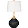 Color Plus Wexler 31" White Shade Tricorn Black Table Lamp