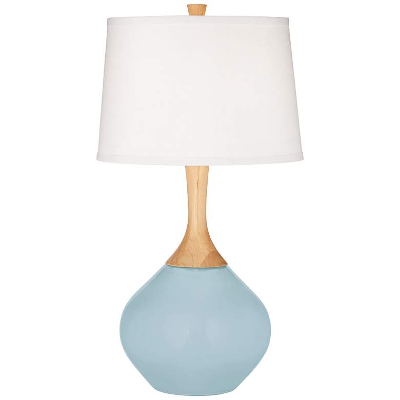Image 2 Color Plus Wexler 31 inch White Shade Vast Sky Blue Table Lamp