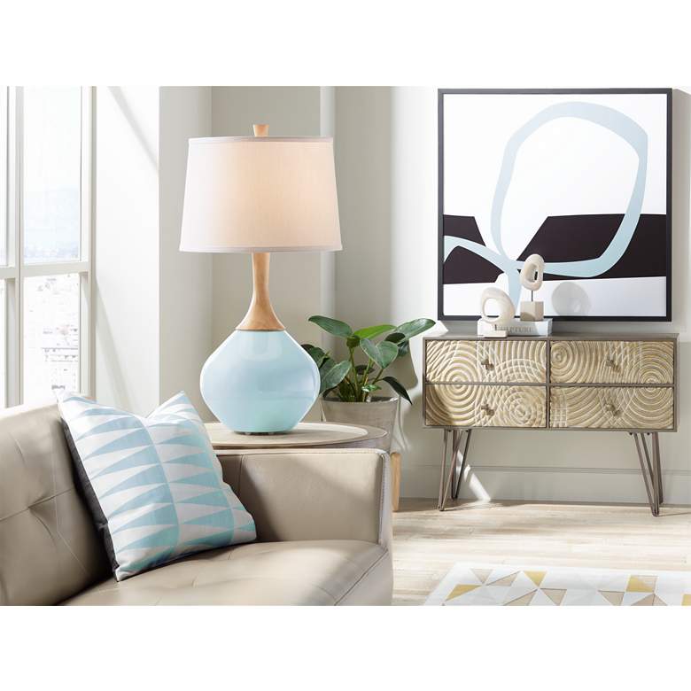 Image 3 Color Plus Wexler 31" White Shade Vast Sky Blue Table Lamp more views